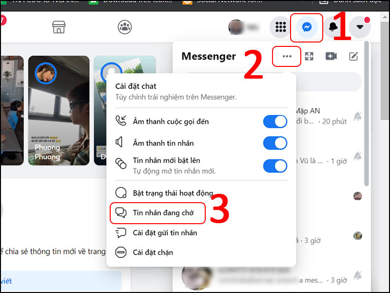 Xem các tin nhắn đang chờ